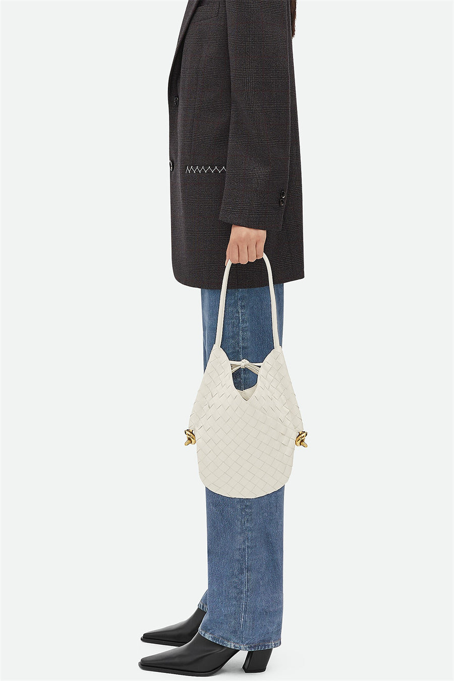 Skórzana Pleciona Torba na Ramię Azalea