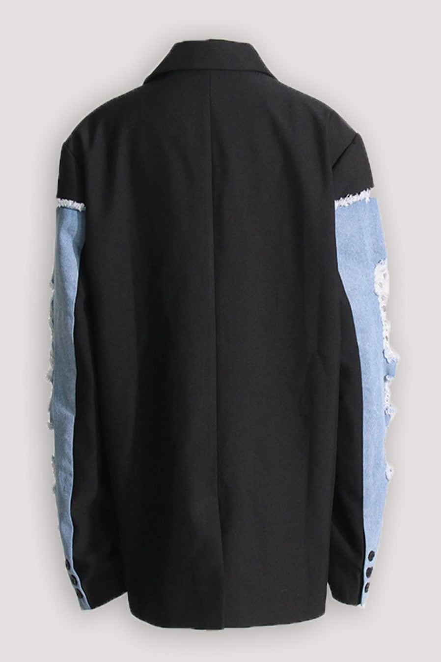 Elegancki Damski Płaszcz Denimowy Patchwork Brenna na Wiosnę Jesień Zima