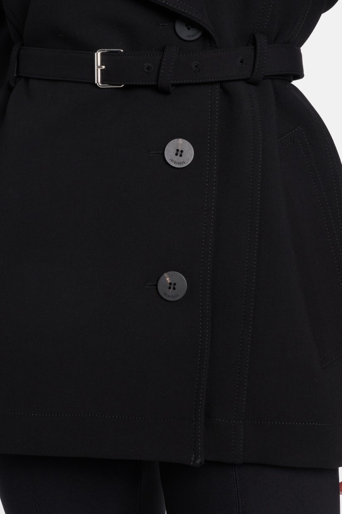 Elegancki Płaszcz Trench Bronte z Paskiem Czarny Bawełniany Klasyczny Damski