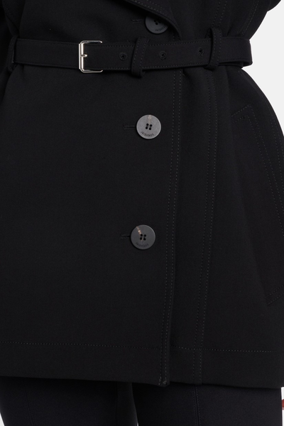 Elegancki Płaszcz Trench Bronte z Paskiem Czarny Bawełniany Klasyczny Damski