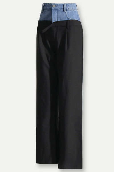 Stylowe Jeansy Patchwork Damskie