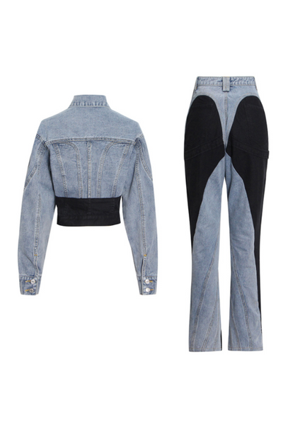 Patchworkowa Kurtka Jeansowa Kathryn