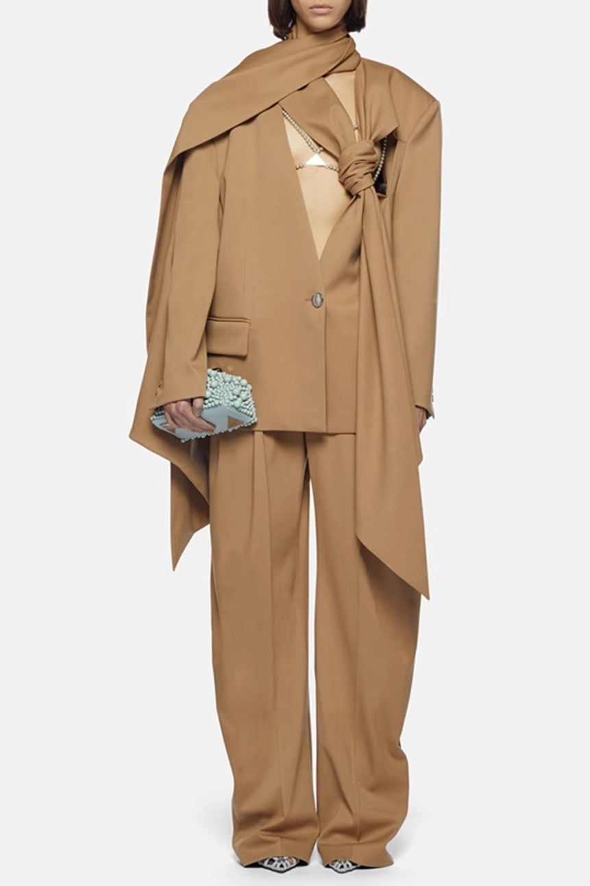 Eleganckie Brązowe Spodnie Lana Corinne Rove z Poliestru, Szykowna Klasyka