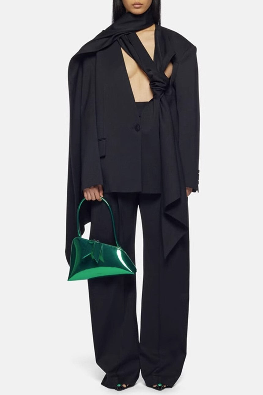 Eleganckie Czarne Spodnie Lana